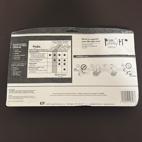 Korky’s Plus Value Pack Universal Fit Toilet Flapper 3-Pack - Picture 2 of 2